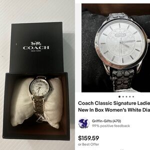 Coach Women's Silver and White Watch
